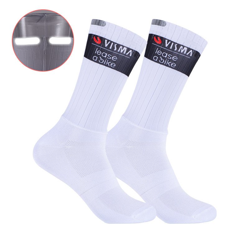 Aero socks气动压缩运动反光公路自行车骑行袜子男女士中长筒透气