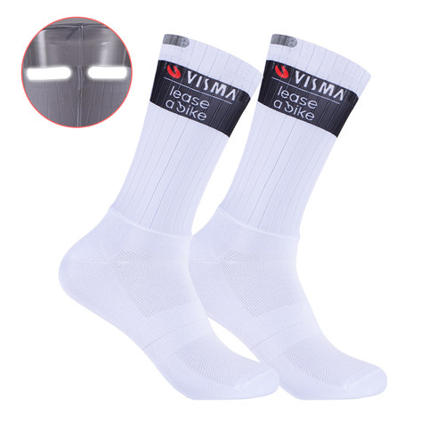 Aero socks气动压缩运动反光公路自行车骑行袜子男女士中长筒透气