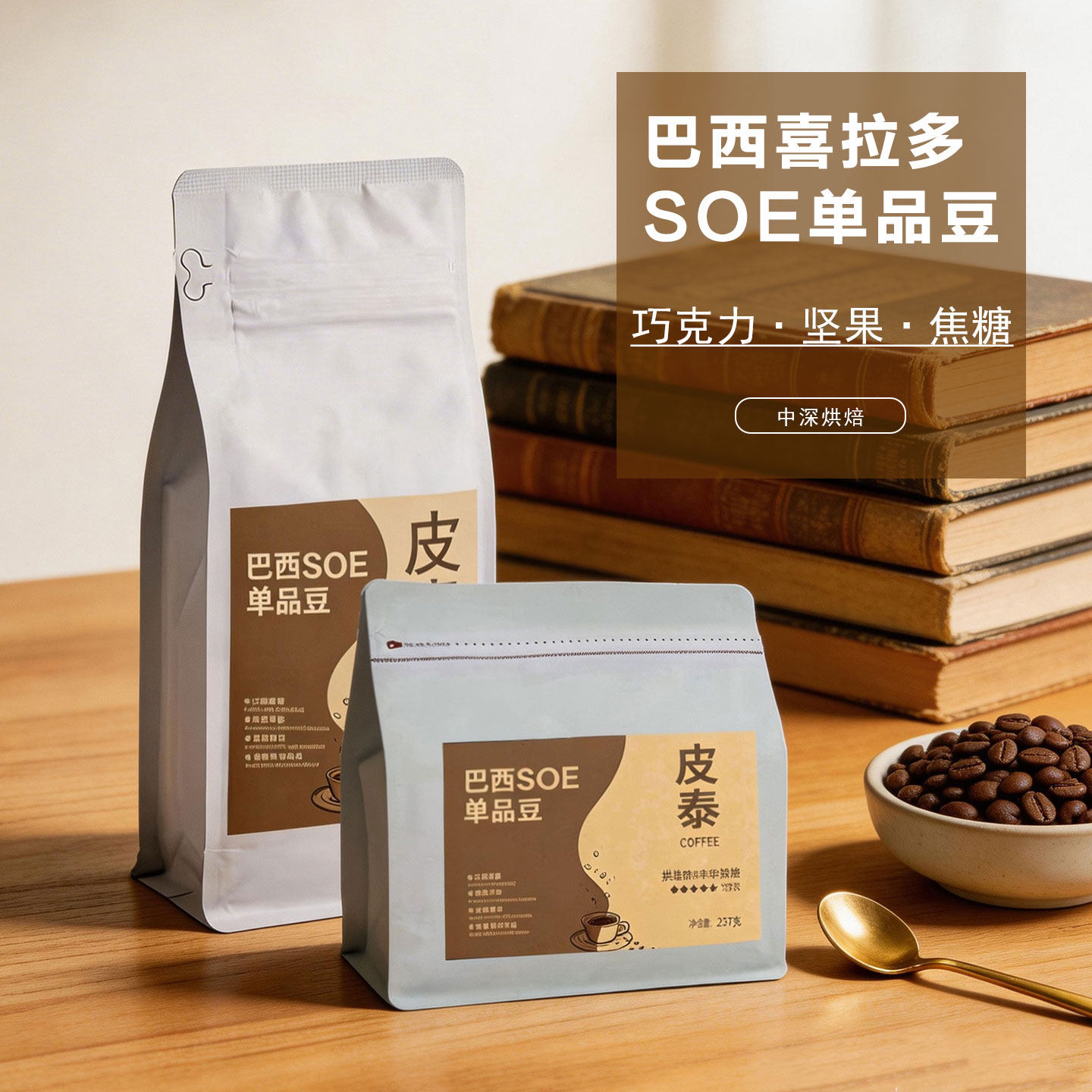 巴西精品咖啡豆SOE意式中深烘培