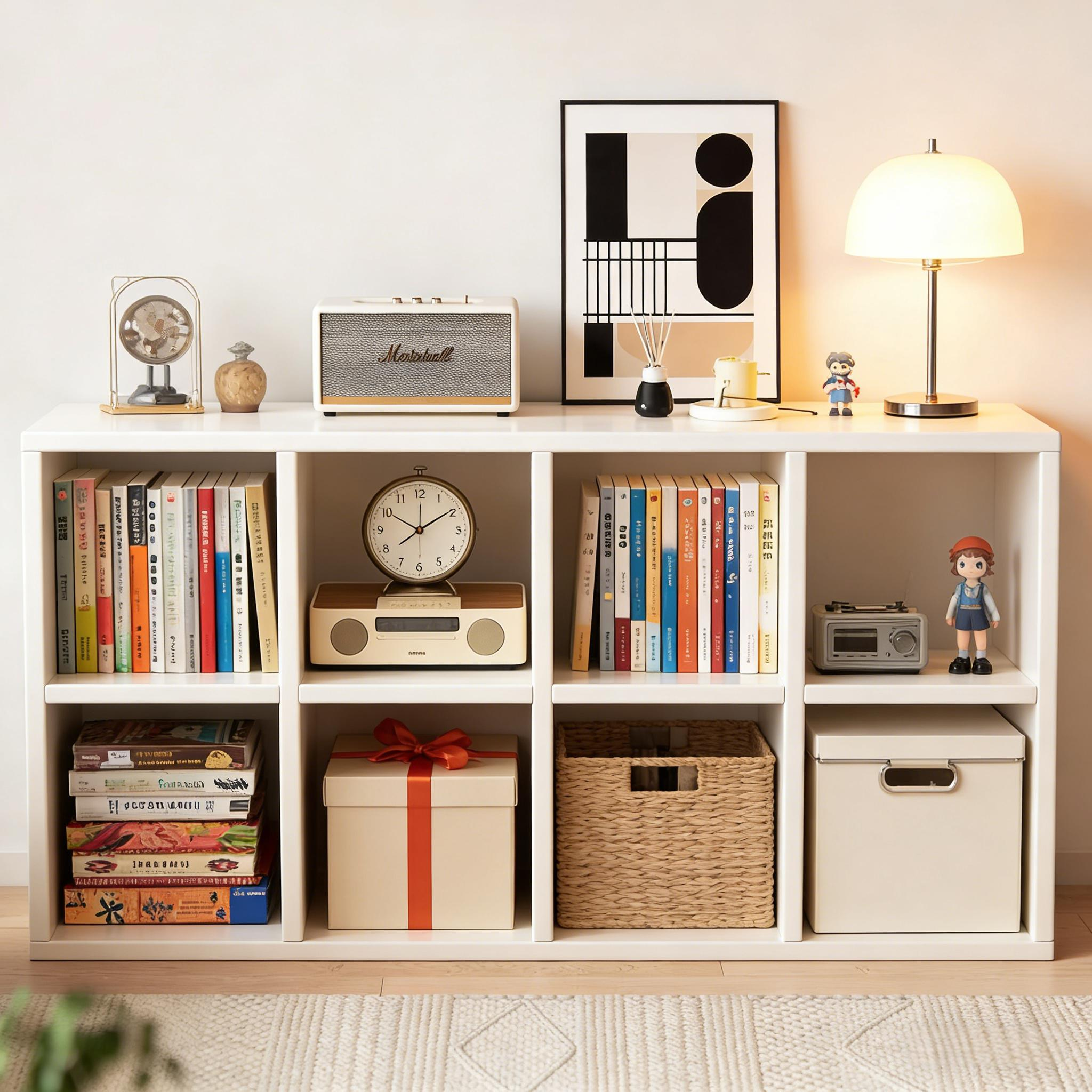书架置物架落地靠墙格子柜自由组合书柜幼儿园家用储物收纳格子柜