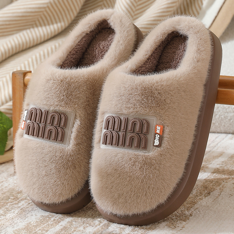 冬款男士棉拖鞋加厚加绒情侣毛绒拖鞋女士防滑保暖月子鞋家居秋冬