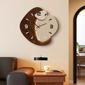 中古风石来运转钟表挂钟客厅餐厅装 饰画家用静音时钟挂墙2026新款