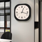 简约现代餐厅时钟装 饰画黑白高级感客厅钟表挂画创意静音家用挂表