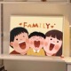 可爱全家福客厅电视柜装 饰画卧室床头斗柜摆画挂画一家三口墙壁画