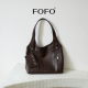 田曦薇同款 FOFO鞣光hobo包头层植鞣牛皮单肩通勤大容量托特包