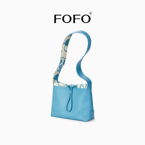 FOFO花见系列小众设计师包包百搭通勤单肩包高级感抽绳牛皮斜挎包