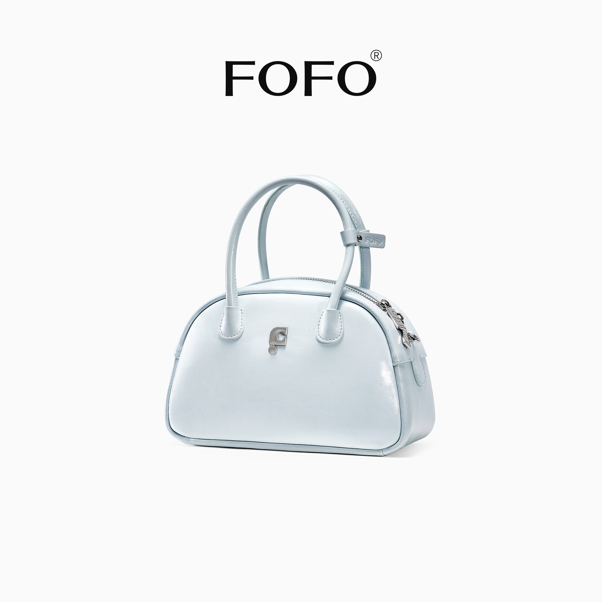 FOFO小号保龄球包原创油蜡牛皮枕头包手拎斜挎包小众手提波士顿包