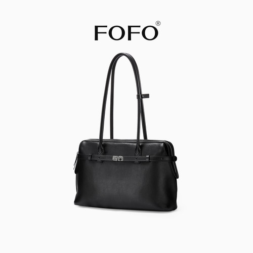 【张昕懿同款】FOFO手提公文包小众通勤单肩腋下大容量牛皮托特包