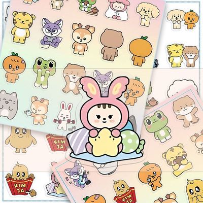 透明款】miniteen可爱动物周边贴纸创意水杯手机diy装饰防水贴画