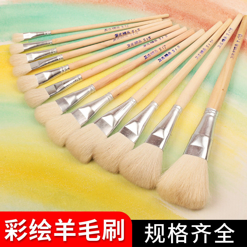 优质软羊毛彩绘S笔补色刷胶玻璃陶瓷用笔描金贴银彩绘国画画笔