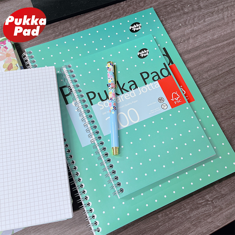 pukka Pad简约a4/a5笔记本本子大小学生专用方格款作业本错题本美式线圈本手账本工作记录