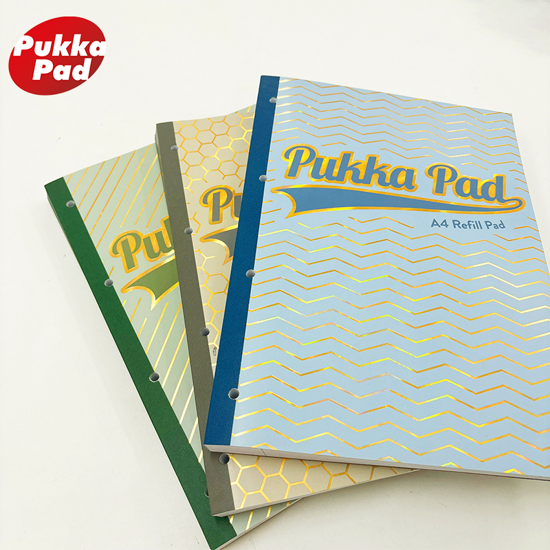 Pukka Pad 侧翻烫金创意可撕A4 横线加厚笔记本大学生考研美式拍纸本记事本带孔易撕