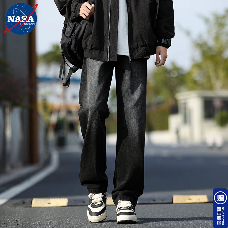 NASA2026新款宽松直筒牛仔裤男