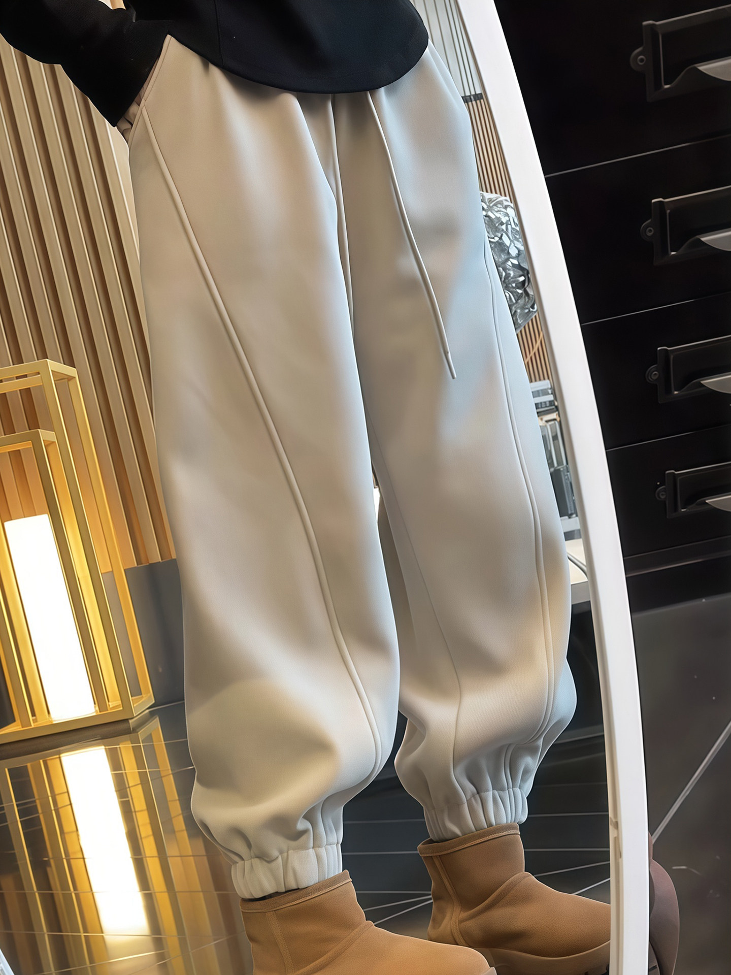 休闲加绒裤子女冬加厚2025新款爆款宽松bf慵懒风卫裤运动裤梧桐裤