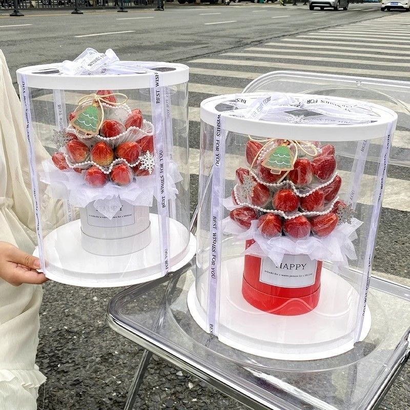 创意草莓塔抱抱桶圣诞树圣诞节花束diy材料圣诞花束送闺蜜创意女