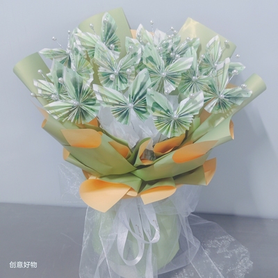 灵动蝴蝶有钱花diy花束包装半成