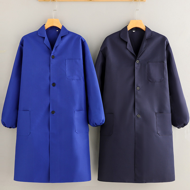 大褂长款工作服劳保服耐磨耐脏劳动罩衣物流仓库透气工装定制LOGO