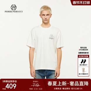 PP意大利轻奢男装25春夏新款男士高端品牌字母印花设计感短袖T恤