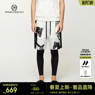 印花五分短裤 男宽松大码 薄款 PP意大利轻奢男装 中裤 时尚 沙滩裤 夏季