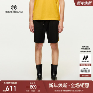 潮流运动跑步五分裤 PP意大利轻奢男装 条纹字母休闲短裤 新款 25夏季