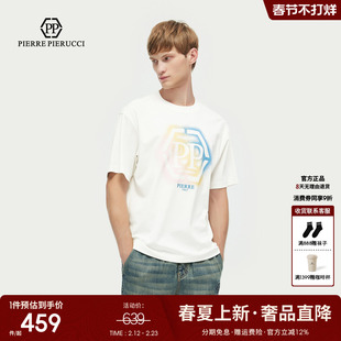 PP PIERRE PIERUCCIPP意大利轻奢男装26夏季新款品牌LOGO短袖T恤