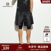 PP意大利轻奢男装 男 字母印花商务百搭五分裤 2024夏季 抽绳休闲短裤