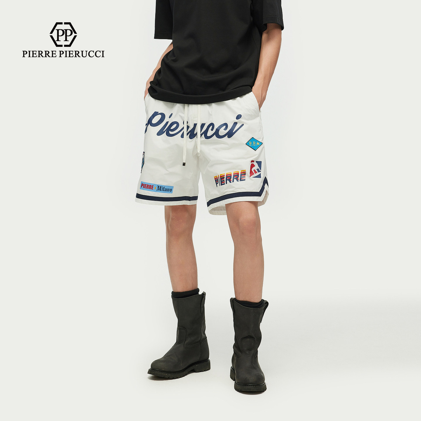PP意大利轻奢男装2026夏季款休闲短裤五分裤子潮流品牌字母LOGO