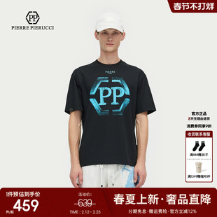 PP PIERRE PIERUCCIPP意大利轻奢男装26夏季新款品牌字母短袖T恤