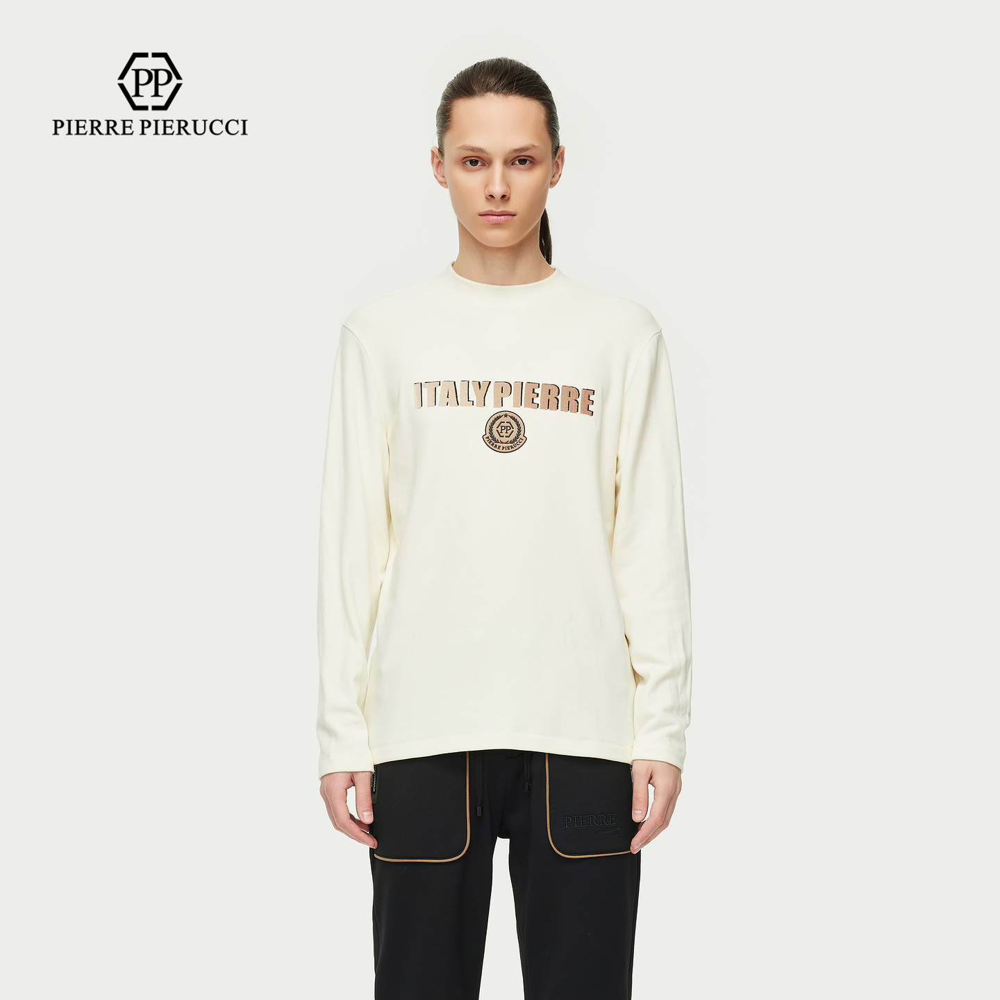 PP PIERRE PIERUCCIPP意大利轻奢男装2025秋冬新款品牌长袖T恤潮