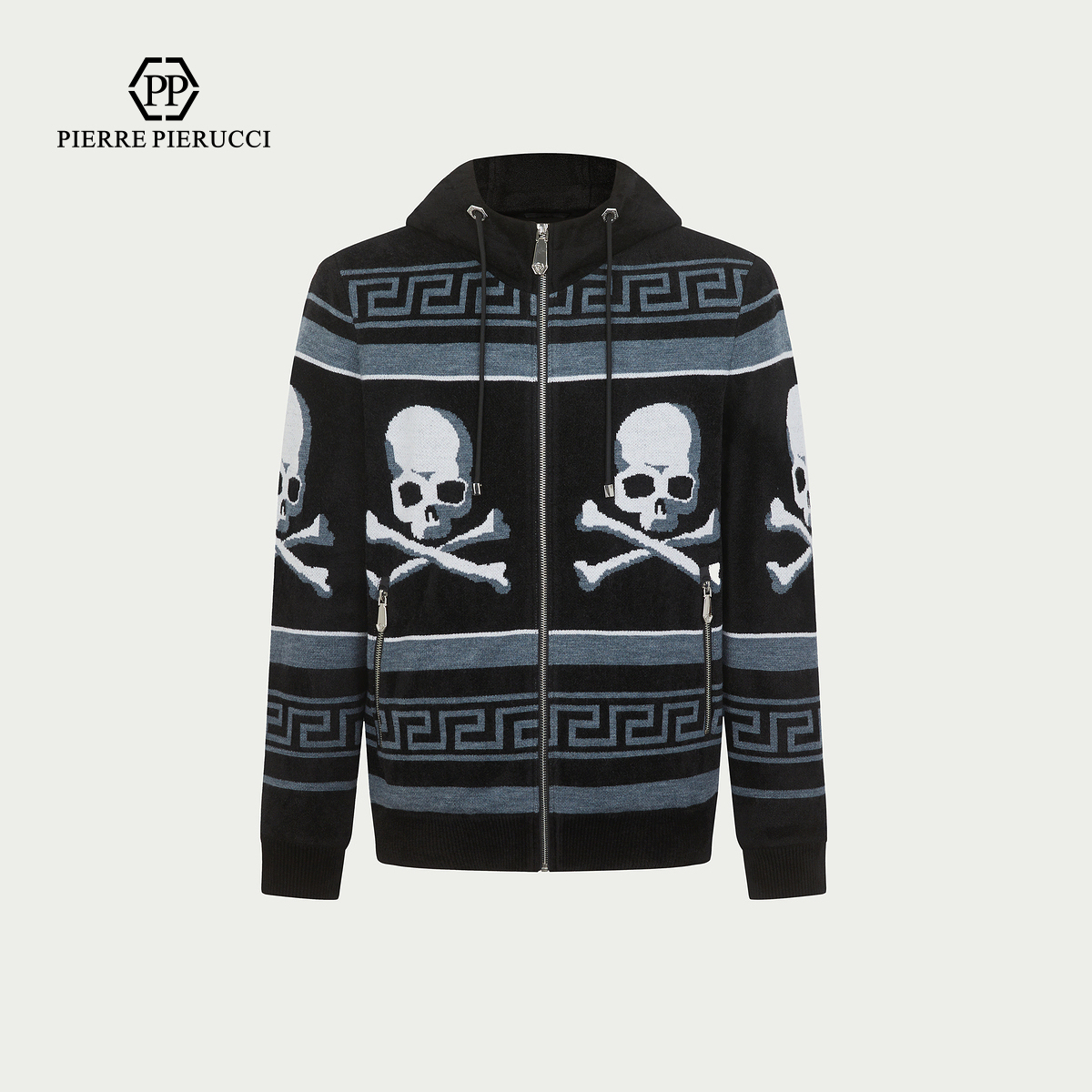 PP PIERRE PIERUCCIPP意大利轻奢男装2025秋冬新款连帽长袖开衫毛