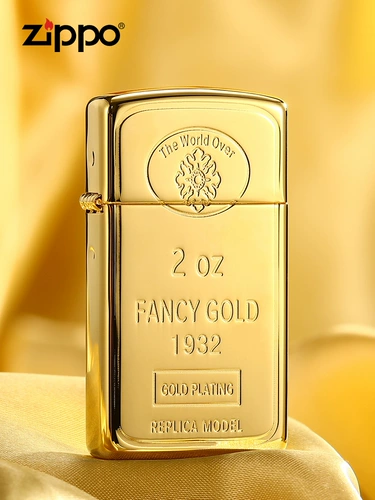 Подлинный Zippo Ligher Pink Brick 18k Gold Lating 1941 Подлинный ветрозащитный и узкий машинный индивидуальная подарочная коробка хрустальной машины
