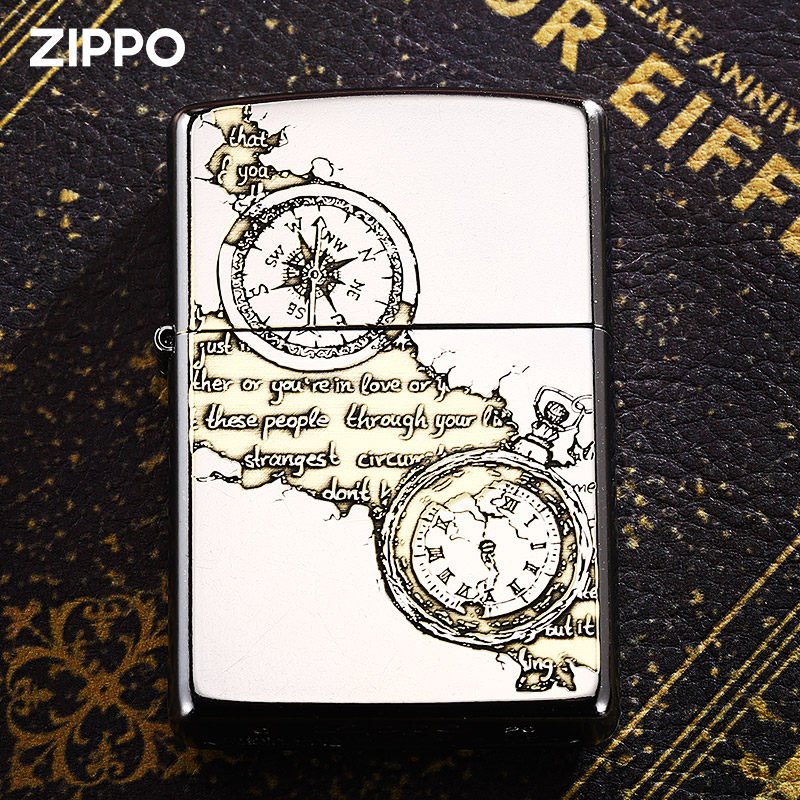 正版zippo打火机美国原装精雕航海爱情罗盘正品煤油防风送礼男士