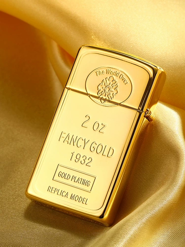 Подлинный Zippo Ligher Pink Brick 18k Gold Lating 1941 Подлинный ветрозащитный и узкий машинный индивидуальная подарочная коробка хрустальной машины