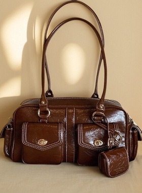 南风Chio2nd 流金印象枕头包包女秋冬上班通勤单肩包波士顿手提包