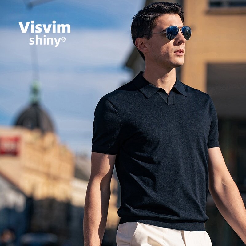 【海鸥领针织T】VISVIM SHINY凉感抗皱t恤透气夏季高级polo短袖男