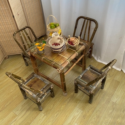竹桌竹架子竹椅子组合庭院户外复古桌子休闲围炉煮茶家用家具茶几