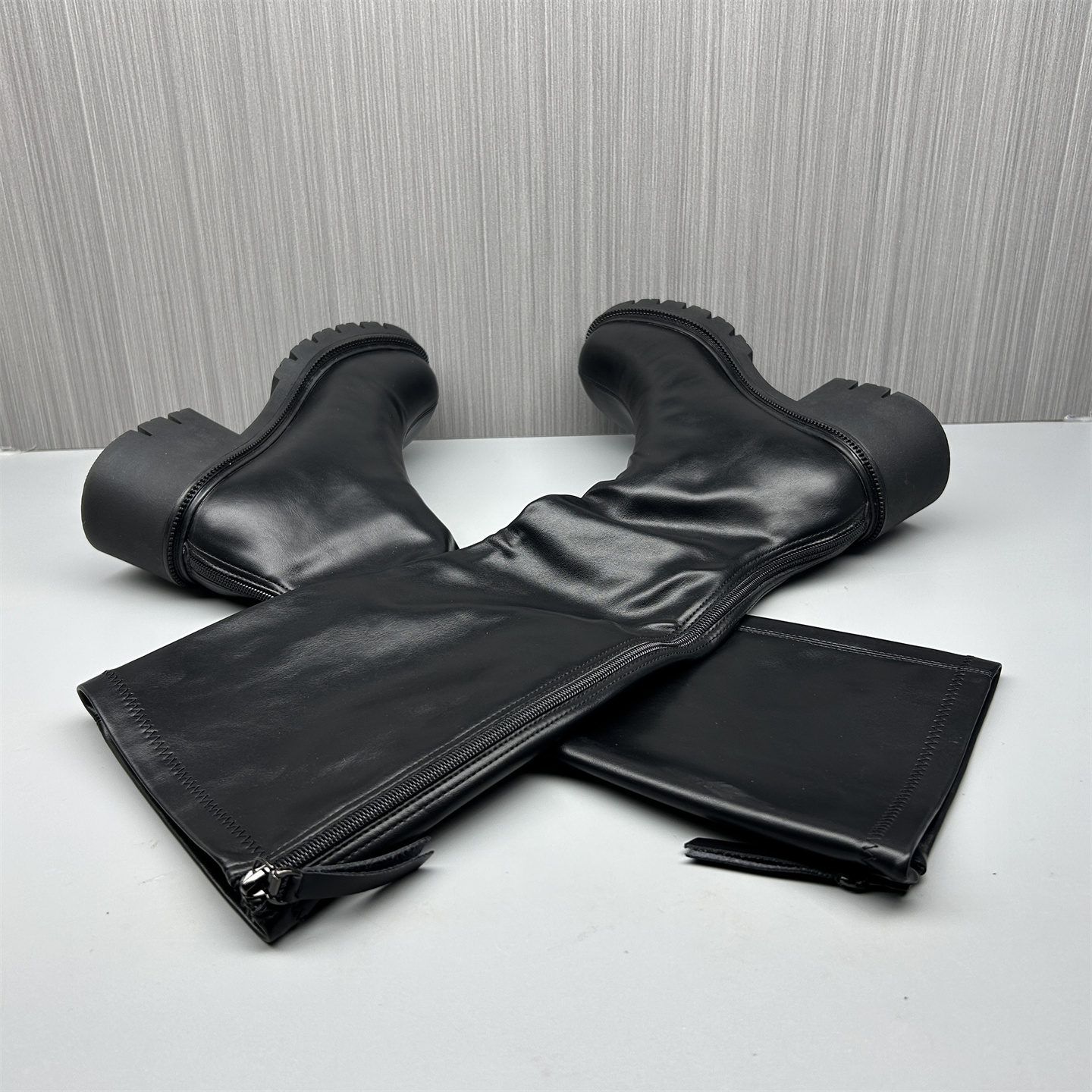 撤柜断码处理秋款高筒靴女时尚百搭舒适圆头后拉链粗跟不过膝单靴