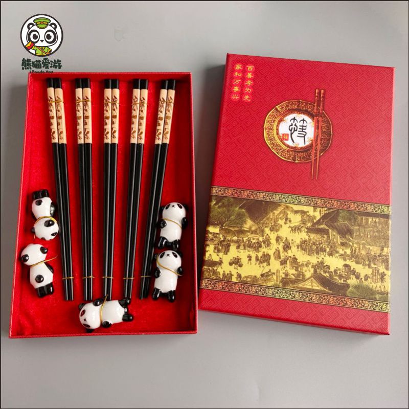 中国风熊猫筷子礼盒送老外礼物