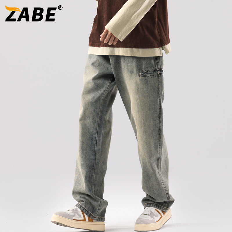 ZABE多袋冬季黄泥色品质牛仔