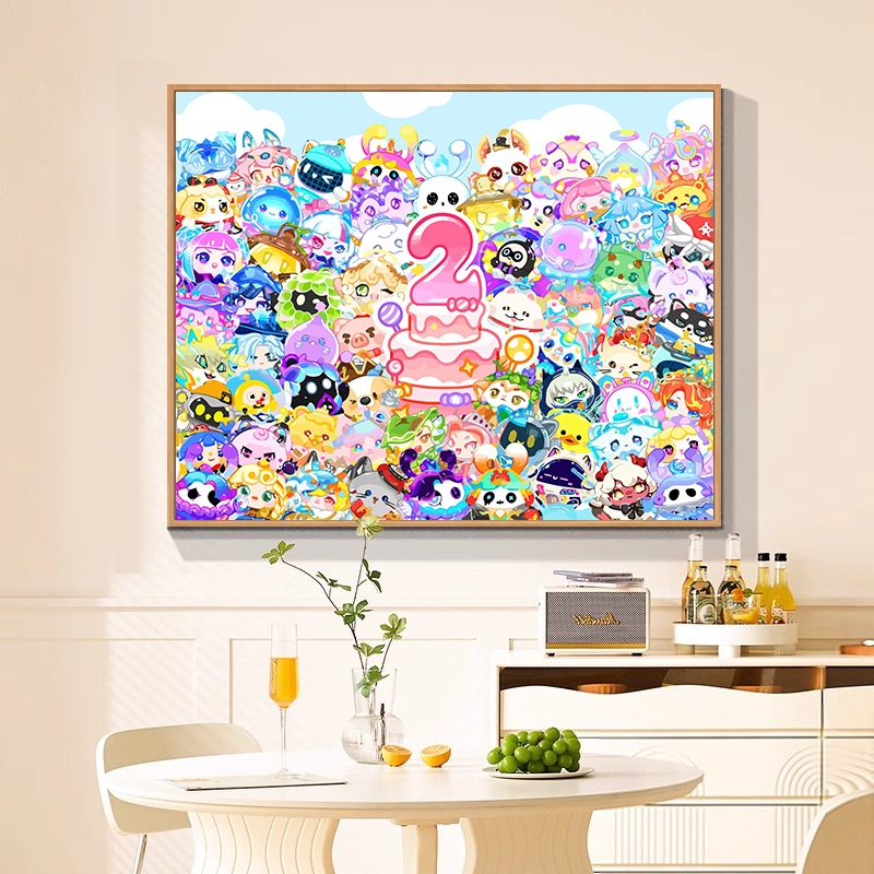 蛋仔派对创意周边DIY数字油彩画