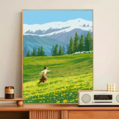 我 阿勒泰风景DIY数字油画手工绘填充涂色高级感解压油彩装 饰画