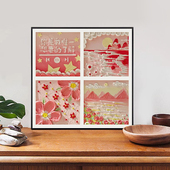 奶油风风景石英砂肌理画DIY材料全套手工填色高级感装 饰数字油画