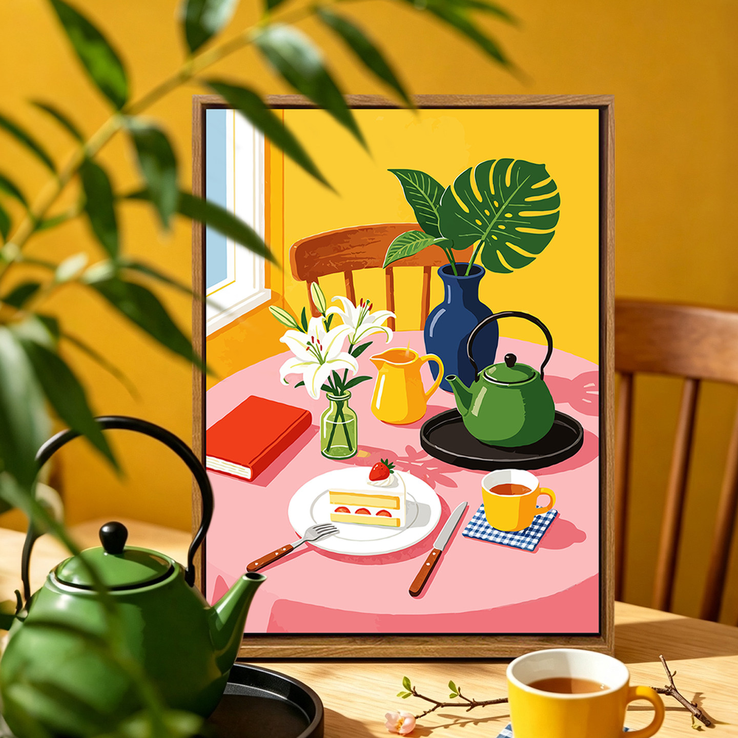 多巴胺马卡龙风餐厅DIY数字油画