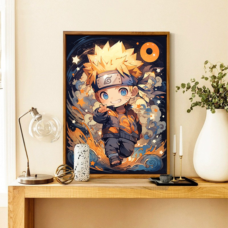 动漫火影忍者鸣人佐助DIY数字油彩画手工绘填充涂色卡通装饰挂画,家居饰品,DIY/数字油画,淘宝优惠券,粉丝福利购,淘宝优惠卷