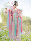 日常飘逸仙女装 鸿御阁唐制原创汉服女桃花诺齐胸襦裙汉元 素春夏款