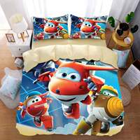Super Wings Single Quilt Cover 150x200cm Children's cartoon cute student dormitory boy single Quilt cover 1.5 thumbnail 6