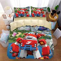 Super Wings Single Quilt Cover 150x200cm Children's cartoon cute student dormitory boy single Quilt cover 1.5 thumbnail 8