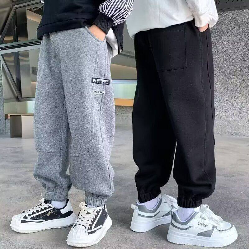 男童裤子秋装宽松百搭儿童马裤婴儿宝宝拼接设计感休闲裤女童