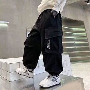 婴儿宝宝拼接设计感休闲裤 宽松百搭儿童马裤 女童 子秋装 男童裤