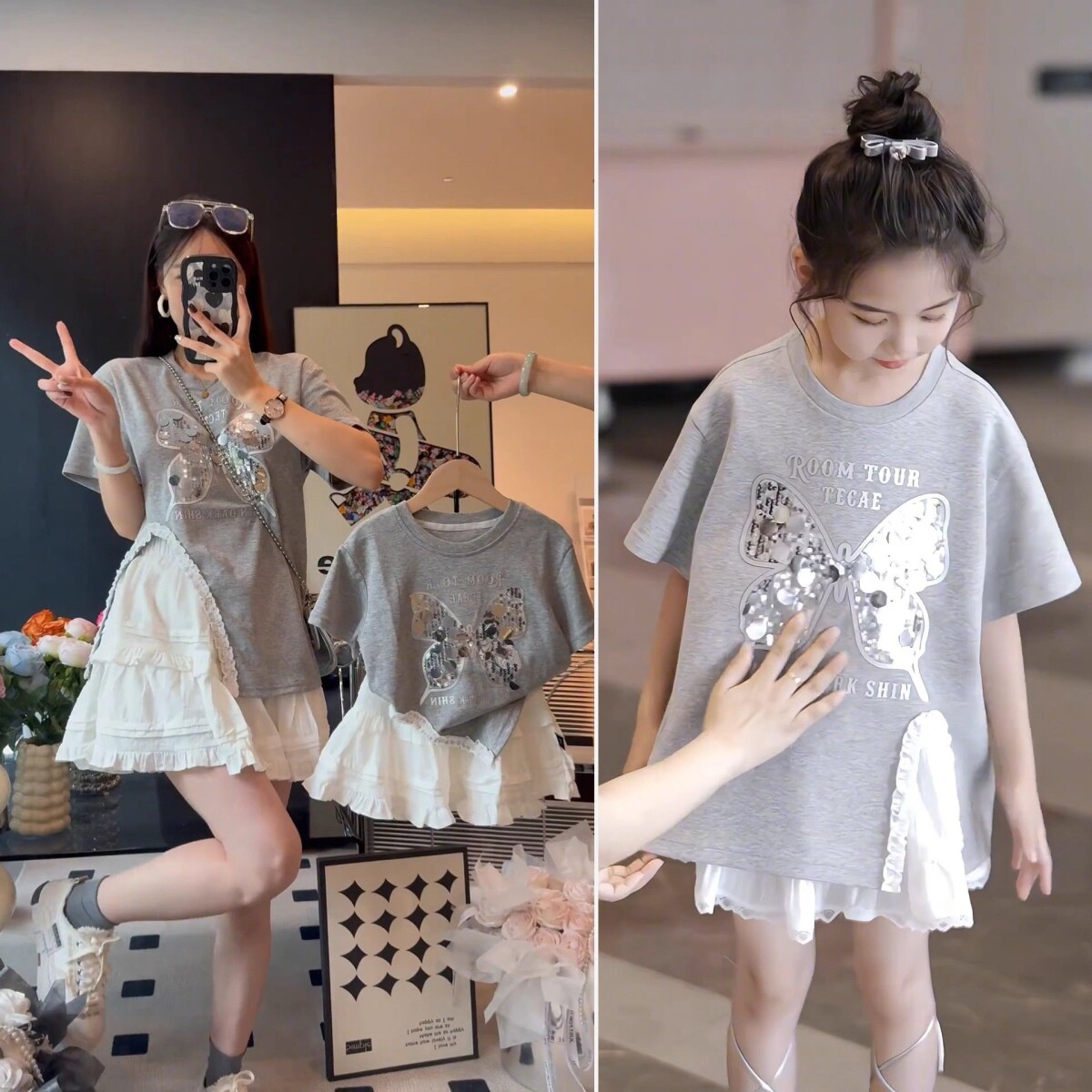 女孩衣服2026新款套装亲子网红炸街夏装又酷又飒的女童装夏季裙子